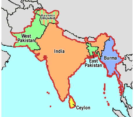 pakistan east india west subcontinent frontier north separation map 1947 british partition causes major breif cliomuse infact were came